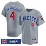 Chicago Cubs #4 Pete Crow-Armstrong Gray 'Ryne Sandberg Tribute' Vapor Limited V3 Stitched Jersey