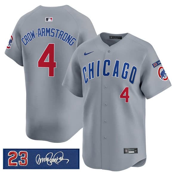 Chicago Cubs #4 Pete Crow-Armstrong Gray 'Ryne Sandberg Tribute' Vapor Limited V3 Stitched Jersey