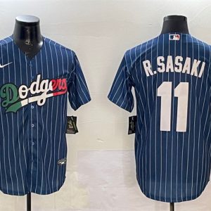 Los Angeles Dodgers #11 Roki Sasaki Navy Mexico Cool Base Stitched Jersey