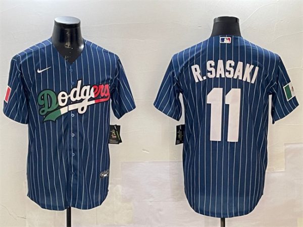 Los Angeles Dodgers #11 Roki Sasaki Navy Mexico Cool Base Stitched Jersey