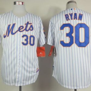 Mets #30 Nolan Ryan White(Blue Strip) Home Cool Base Stitched Jersey