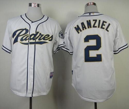 Padres #2 Johnny Manziel White Cool Base Stitched Jersey