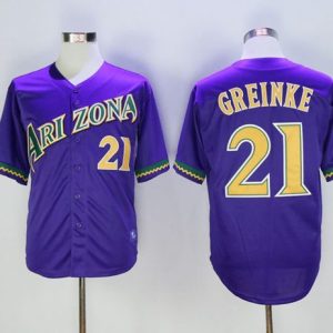 Diamondbacks #21 Zack Greinke Purple Cooperstown Stitched Jersey
