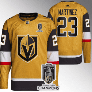Vegas Golden Knights #23 Alec Martinez Gold 2023 Stanley Cup Champions Stitched Jersey