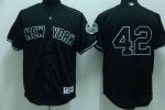 Yankees #42 Mariano Rivera Stitched Black Jersey