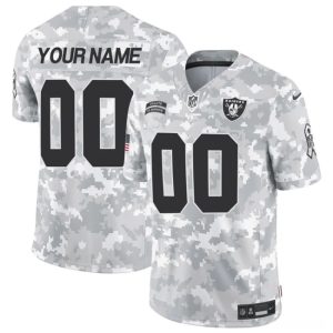 Las Vegas Raiders Custom 2024 F.U.S.E. Arctic Camo Salute To Service Limited Stitched Jersey