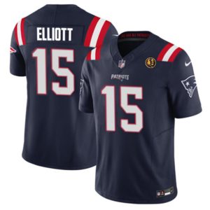 New England Patriots #15 Ezekiel Elliott Navy 2023 F.U.S.E. With John Madden Patch Vapor Limited Stitched Jersey
