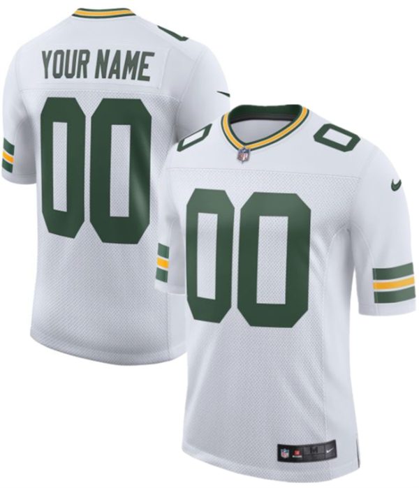 Green Bay Packers Custom White 2025 New Vapor Untouchable Limited Stitched Jersey
