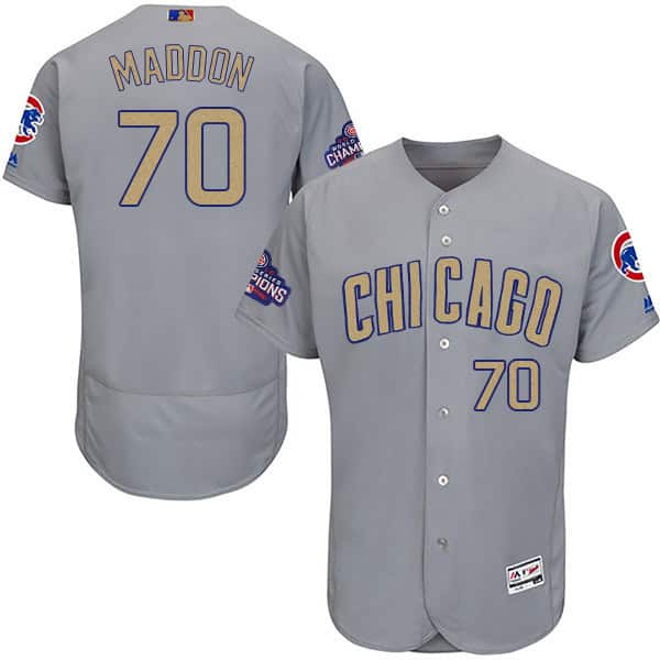 Chicago Cubs #70 Joe Maddon World Series Champions Gold Program Flexbase Stitched Jersey