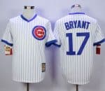 Cubs #17 Kris Bryant White Strip Home Cooperstown Stitched Jersey