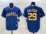 Seattle Mariners #29 Cal Raleigh Royal City Connect Cool Base Stitched Jersey
