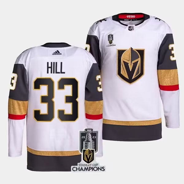 Vegas Golden Knights #33 Adin Hill White 2023 Stanley Cup Champions Stitched Jersey
