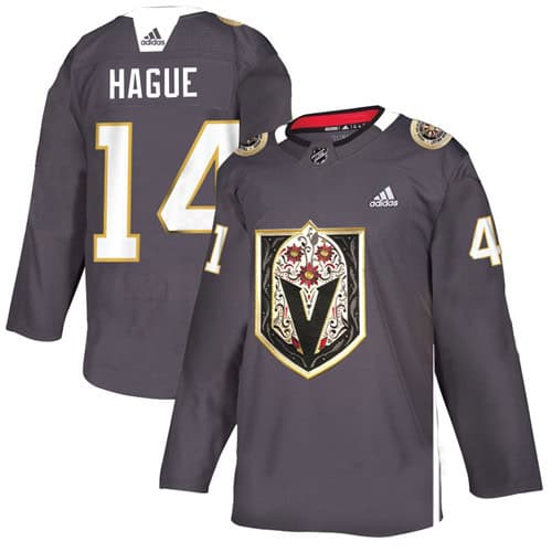 Vegas Golden Knights #14 Nicolas Hague Grey Latino Heritage Night Stitched Jersey