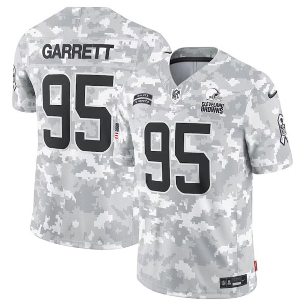 Cleveland Browns #95 Myles Garrett Arctic Camo 2024 F.U.S.E. Salute To Service Limited Stitched Jersey