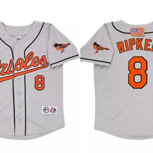 Baltimore Orioles #8 Cal Ripken Jr. Gray 2001 Cool Base Stitched Jersey