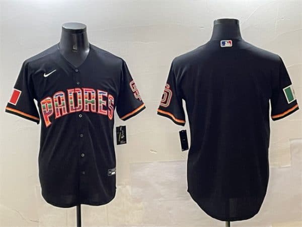 San Diego Padres Blank Black Mexico Cool Base Stitched Jersey