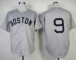 Mitchell And Ness 1939 Red Sox #9 Ted Williams Grey Throwback Stitched Jersey