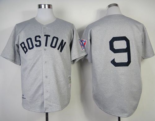 Mitchell And Ness 1939 Red Sox #9 Ted Williams Grey Throwback Stitched Jersey