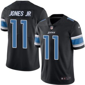 Lions #11 Marvin Jones Jr Black Stitched Limited Rush Nike Jersey