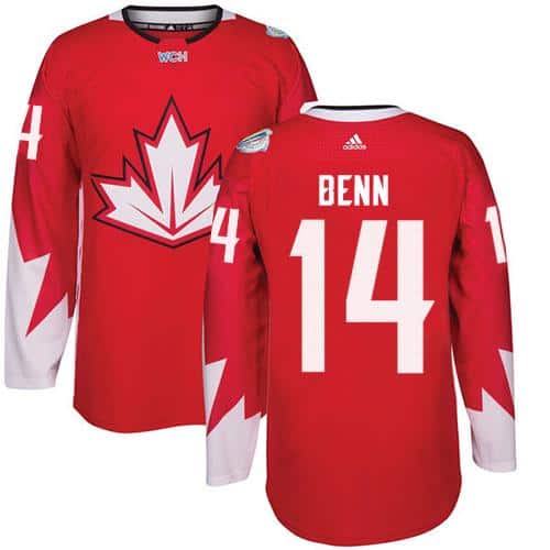 Team CA. #14 Jamie Benn Red 2016 World Cup Stitched Jersey
