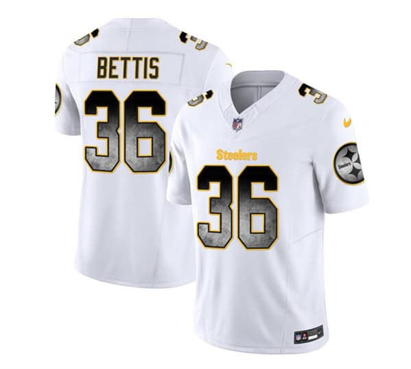 Pittsburgh Steelers #36 Jerome Bettis White 2023 F.U.S.E. Smoke Vapor Untouchable Limited Stitched Jersey