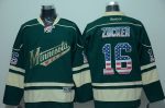 Minnesota Wild Custom Green USA Flag Fashion Stitched Jersey