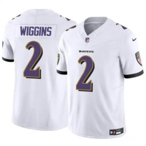 Baltimore Ravens #2 Nate Wiggins White 2024 Draft F.U.S.E. Vapor Limited Jersey