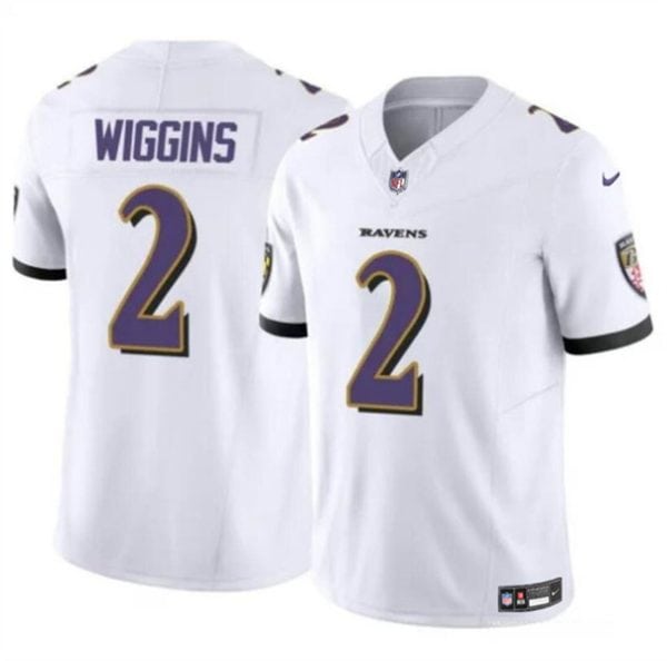 Baltimore Ravens #2 Nate Wiggins White 2024 Draft F.U.S.E. Vapor Limited Jersey
