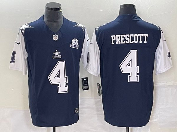 Dallas Cowboys #4 Dak Prescott Navy 2023 F.U.S.E. With 1960 Patch Vapor Limited Stitched Jersey