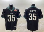 Philadelphia Eagles #35 Boston Scott Black 2025 Super Bowl LIX Patch Vapor Untouchable Limited Stitched Jersey