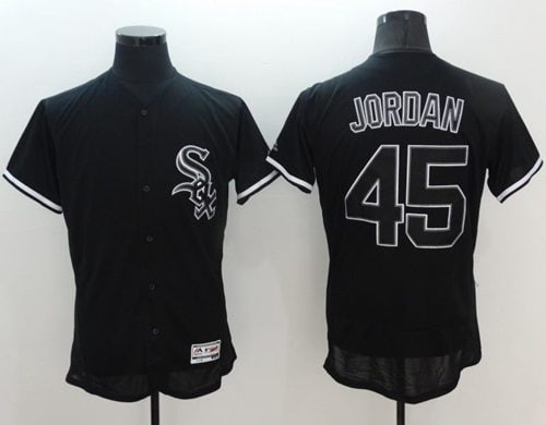 White Sox #45 Michael Jordan Black Fashion Flexbase Authentic Collection Stitched Jersey