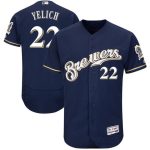 Milwaukee Brewers #22 Christian Yelich Majestic Navy Cool Base Player Stitched Jersey