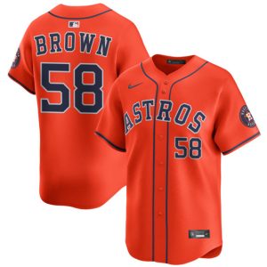 Houston Astros #58 Hunter Brown Orange 2025 Alternate Limited Stitched Jersey