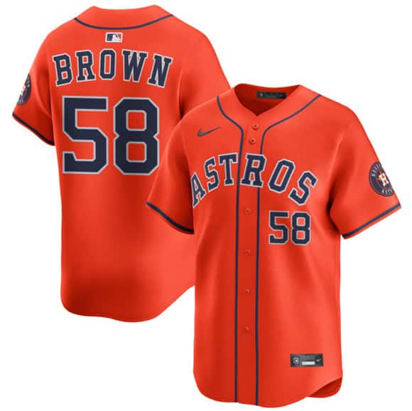 Houston Astros #58 Hunter Brown Orange 2025 Alternate Limited Stitched Jersey