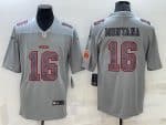 San Francisco 49ers #16 Joe Montana Gray With Patch Atmosphere Fashion Stitched Jersey