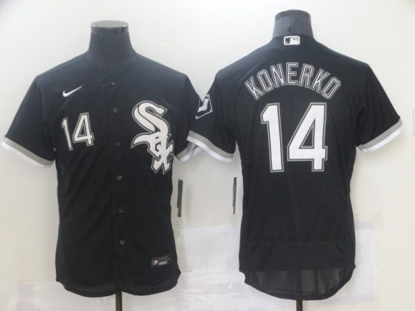 Chicago White Sox #14 Paul Konerko Black Flex Base Stitched Jersey