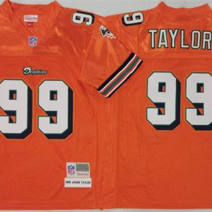 Miami Dolphins #99 Jason Taylor Orange Throwback Stitched Football Jersey