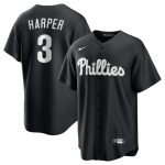 Philadelphia Phillies #3 Bryce Harper Black Lights Out Limited Stitched Jersey