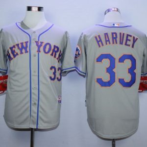 Mets #33 Matt Harvey Grey Road Cool Base Stitched Jersey