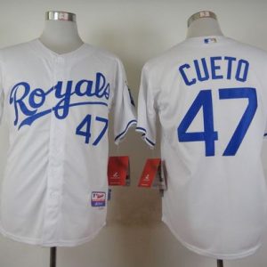 Royals #47 Johnny Cueto White Cool Base Stitched Jersey