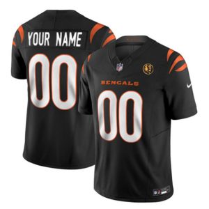 Cincinnati Bengals Custom Black 2023 F.U.S.E. With John Madden Patch Vapor Limited Stitched Jersey