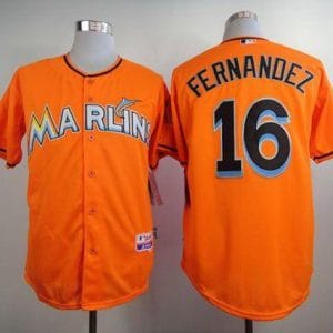 Marlins #16 Jose Fernandez Orange Alternate 1 Stitched Jersey