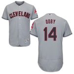 Indians #14 Larry Doby Grey Flexbase Authentic Collection Stitched Jersey