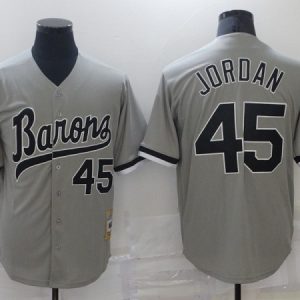 Birmingham Barons #45 Michael Jordan Gray Cool Base Stitched Jersey