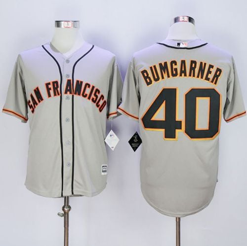 Giants #40 Madison Bumgarner Grey New Cool Base Road Stitched Jersey