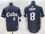 Chicago Cubs #8 Ian Happ Black 'Gothic North Side Edition' Vapor Premier Limited Stitched Jersey