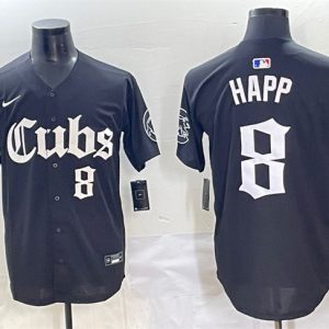 Chicago Cubs #8 Ian Happ Black 'Gothic North Side Edition' Vapor Premier Limited Stitched Jersey