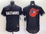 Baltimore Orioles Big Logo In Back Black 2023 City Connect Flex Base Stitched Jersey