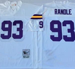Mitchell And Ness Vikings #93 John Randle White Throwback Stitched Jersey