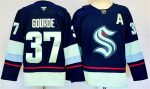 Seattle Kraken #37 Yanni Gourde Navy 2024-25 Home With A Patch Stitched Jersey